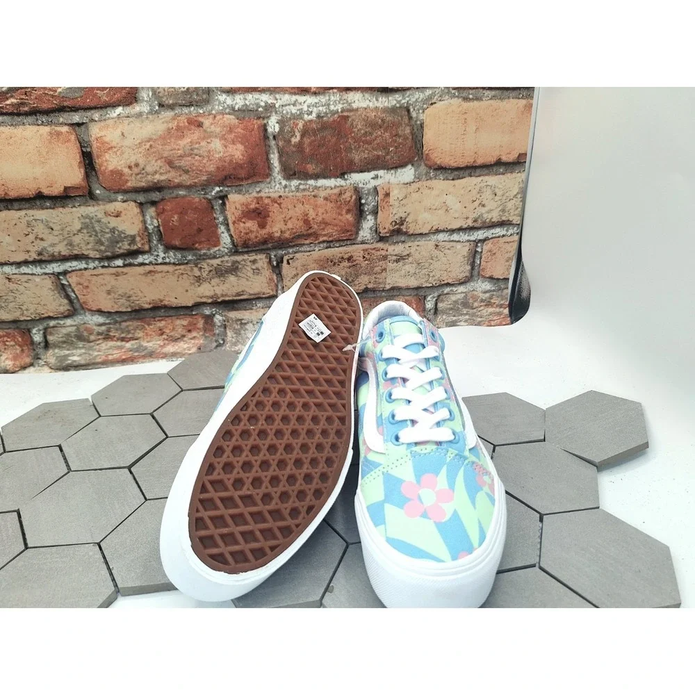 Vans Old Skool Stacked 2in Platform 70s Groovy Floral Checkerboard Women 5.5 /4Y - Picture 8 of 11